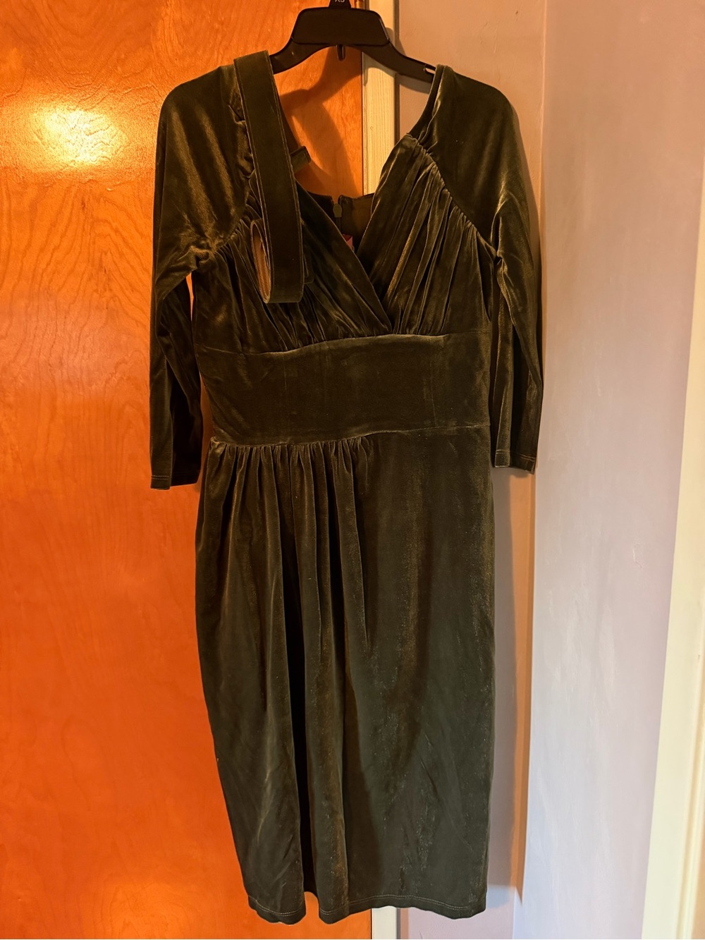 Vixen by Micheline Pitt Olive Green Starlet Wiggle Dress
